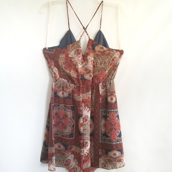 NWT BCBGENERATION Paisley Hypnosis Ruffle Dress - Picture 4 of 9